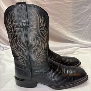 Ariat Sport Western Wide Square Toe Cowboy Boots Black 10016292 Men's Size 11 D